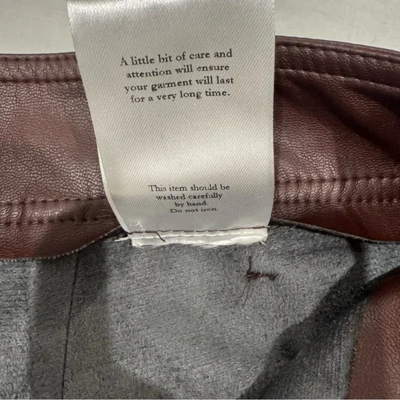 NWT $398 OSCAR The Collection Faux Leather Cargo Pants UK 12 US 8 Chestnut Brown - Picture 8 of 9